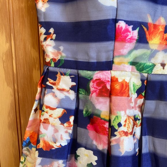 Minuet Floral Keyhole Cocktail/Wedding Guest Spring Summer Dress Size Small - Picture 4 of 6